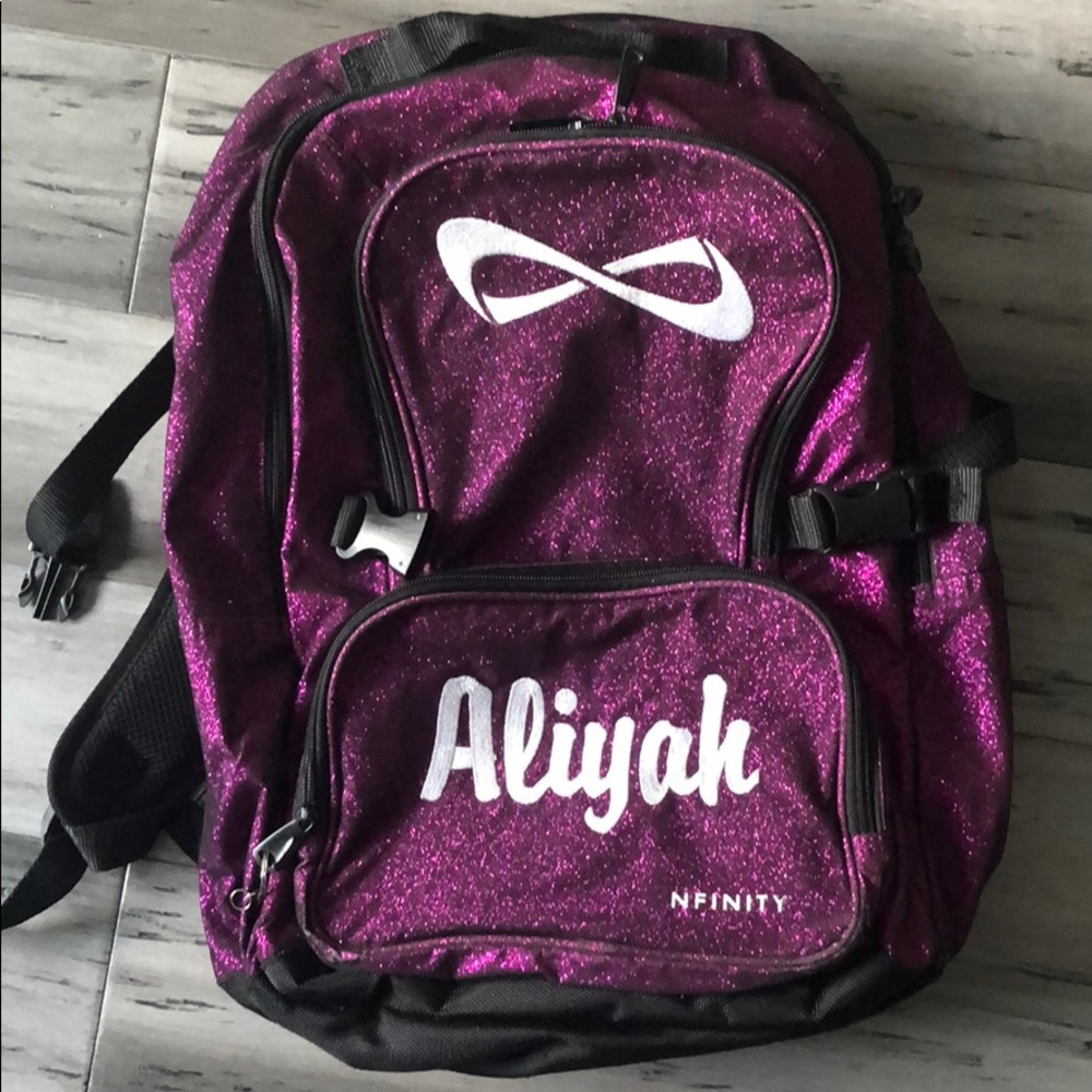Nfinity Purple Glitter Cheer backpack